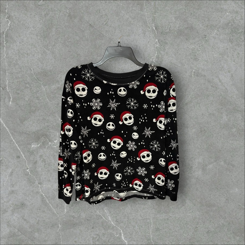 Disney Black and Cream Nightmare Before Christmas Pajama Top - Picture 1 of 4